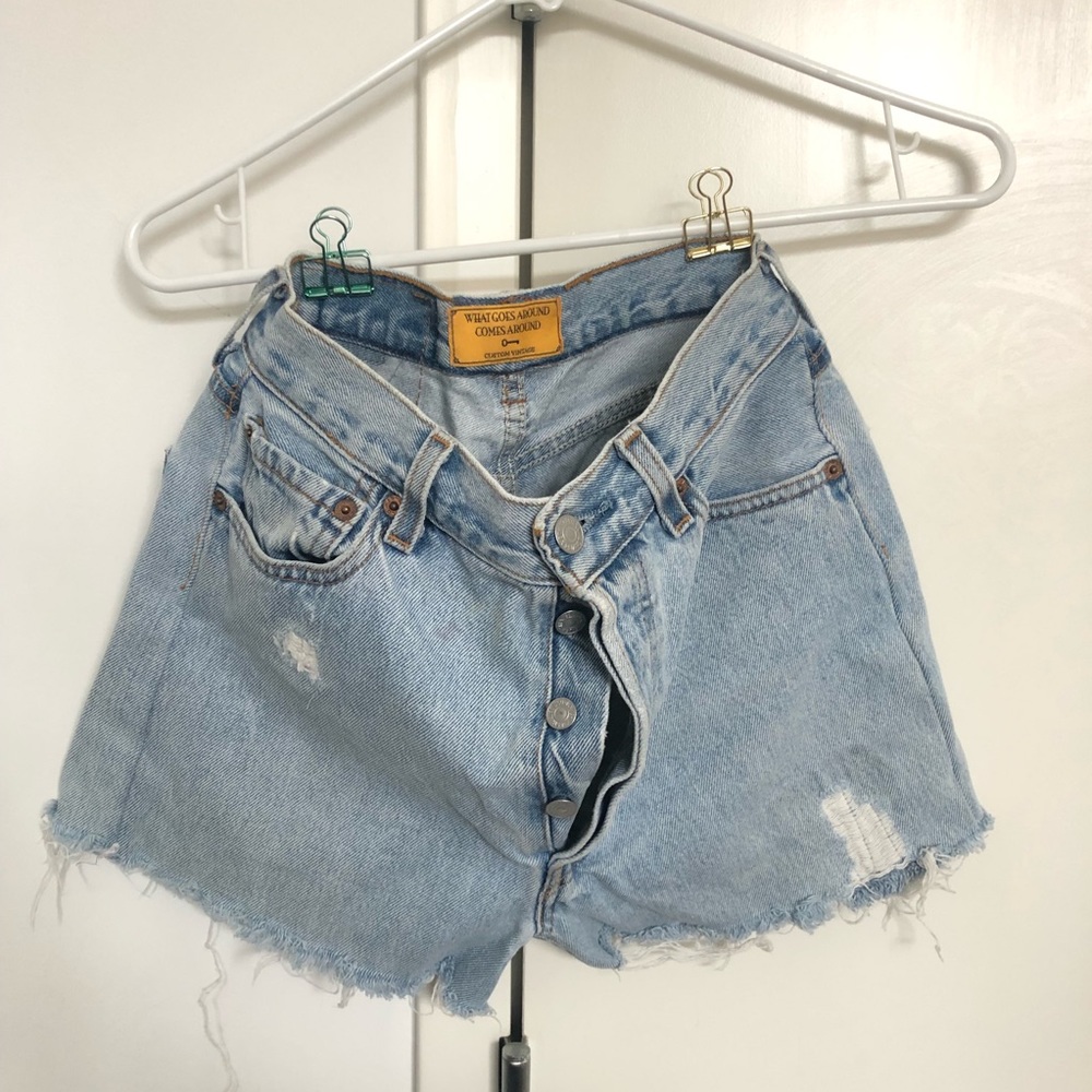 What Goes Around Comes Around denim shorts.